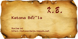 Katona Béla névjegykártya