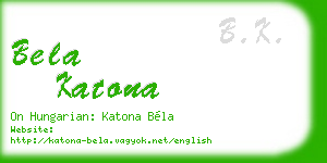 bela katona business card